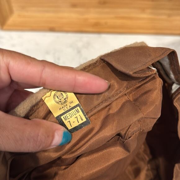 Camel Tan Vintage Newsboy Cabbie Hat Driving Cap Made in USA 7 - Picture 5 of 6